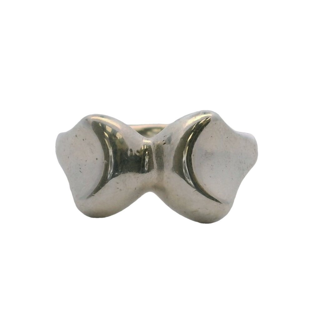 Vintage Tiffany & Co Elsa Peretti Rare 925 Sterling Silver Curved Bow Tie Ring